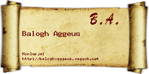 Balogh Aggeus névjegykártya