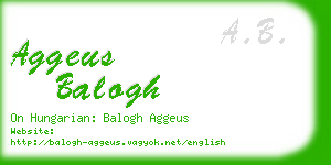 aggeus balogh business card
